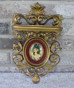 Vintage Lady Sheffield Wandregal Kamee Akanthusblatt 13" T Thomas Gainsborough - Bild 1 von 12