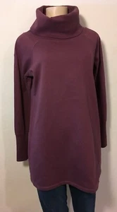 Soft Surroundings Plum Sweatshirt With Ribbed Turtleneck XS EUC  - Picture 1 of 6