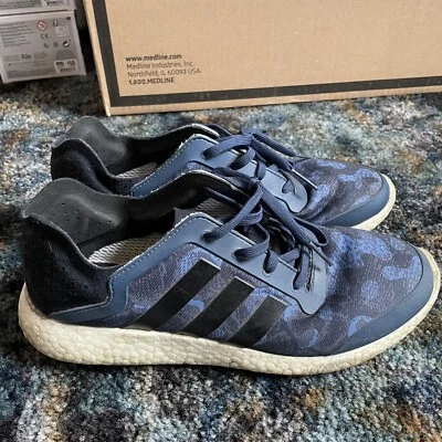 Size 10 - adidas PureBoost M Blue Camo/Core Black/Footwear White Running Sneaker - Image 1 of 4