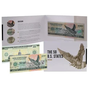 USA 100 Dollar Note | Oregon Commemorative Souvenir | Peregrine Falcon - Picture 1 of 5