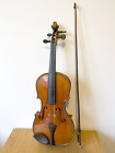 Old French Violin & 3 Bows For Restoration Repair 4/4 Full Size - Worth A Look