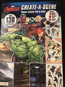 Marvel Avengers Create-A-Scene 130 Sticker Activity Pad to Color Book - Picture 1 of 6