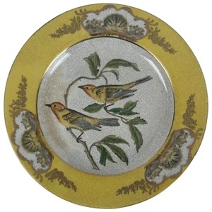 Z Gallerie Plate Tang Hua Zhi Chinese Porcelain Gold Finch Yellow 10.25" Hanging - Picture 1 of 11