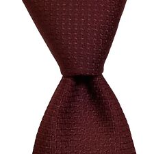 SULKA Men's Silk Classic Necktie Luxury Designer SOLID Geometric Burgundy EUC