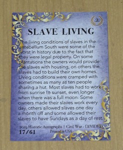 2019 Historic Autographs Civil War Divided PURPLE parallel base card #2 17/61