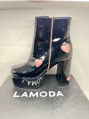 Botas altas LAMODA Love Dreams imitación charol plataforma negras talla 9 EE. UU. Foto 1 de 4