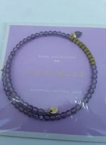SALE!!! Keep Collective Amethyst HAPPINESS Inspo-bracelet, retired, nip! - Picture 1 of 4