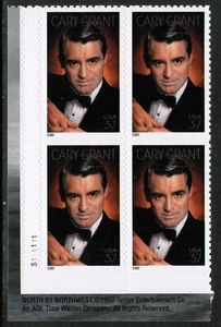 US USA Sc# 3692 MNH FVF PLATE # BLOCK Cary Grant Actor Hollywood - Picture 1 of 1