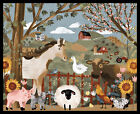 35" Fabric Panel | Blank Farm Country Animal Barn Farm Scene