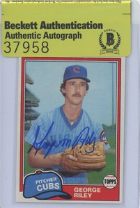  1981 Topps - #514 George Riley - Beckett Authentic Autograph (BAS) TOUGH