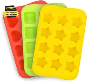 Candy Chocolate Molds Silicone 3 Pack DIY Mold Use for Cake Jelly Gummy Pudding - Picture 1 of 8