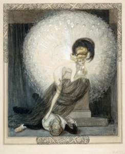 The White Peacock Art Print – Franz von Bayros Decadent Erotic Illustration 1910 - Picture 1 of 2