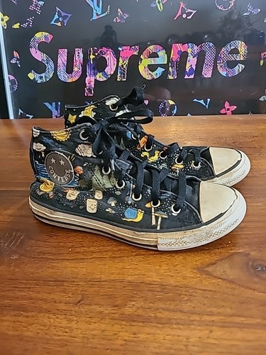 Scarpe da ginnastica nere in tela Camp Converse taglia 3 All Star taglia 3
