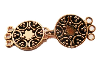 2 SET 52X18MM MULTI STRAND TOGGLE CLASP 3 STRAND ANTIQUE COPPER 507 DTH-285 - Image 1 of 3