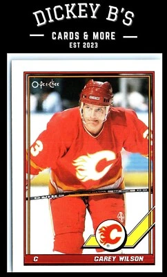 1991-92 Topps #85 Carey Wilson Calgary Flames - Image 1 of 2