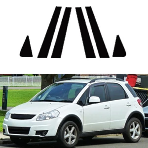 Cubierta de borde de puerta con pilar negro brillante apta para Suzuki SX4 hatchback 2008-2015 - Imagen 1 de 13