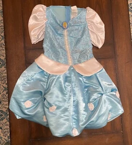 Disney Cinderella Princess Dress Puffy Skirt Sparkle Small 4-6X Princess Costume - Picture 1 of 5
