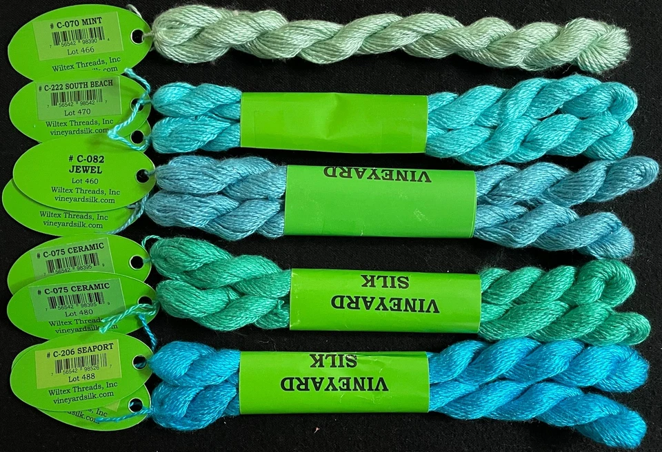 9xHilo de aguja/bordado Wiltex seda viñedo 1 capa seda-azul encantador-VS90 Foto 1 de 1