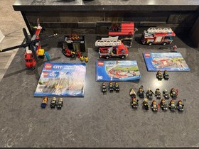 LEGO City Fire Set 60002 60003 60108  Truck Helicopter Complete w Instructions +