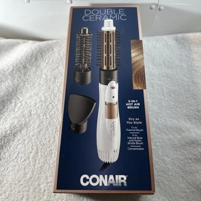 New Conair Double Ceramic 3-in-1 Hot Air Brush, Dry as You Style. - Image 1 of 4