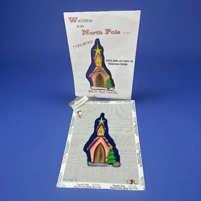 Renaissance Designs Hand Painted Needlepoint North Pole Village - Chapel Church - Image 1 of 4