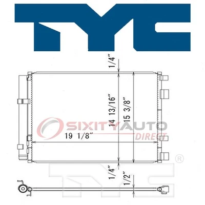TYC AC Condenser for 2013-2016 Hyundai Veloster AC Air Conditioning Heating rh Foto 1 de 4