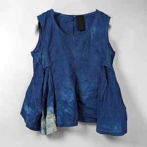 Rundholz Asymmetric Oversized Balloon Bubble Dyed Blue Tank Top Bouse size M-L - Picture 1 of 24