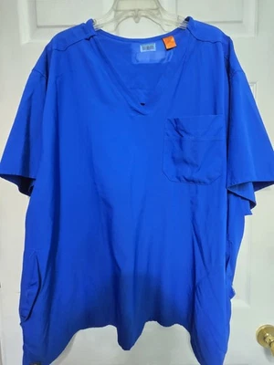 WonderWink INDY Scrub Top size 4XL-Royal Blue Classic V-Neck- Chest 30.5"/L30.5" - Image 1 of 4