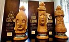 Vintage Old Crow Chessmen Limited Edition Bourbon Decanters Empty  Set Of 3