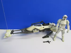 star wars HOTH BIKER SCOUT TROOPER ACTION FIGURE & SPEEDER BIKE hasbro LEGACY - Picture 1 of 8