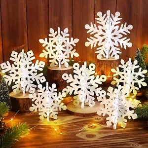 15 PCS Christmas Table Centerpieces, 7 Set Snowflake Decorations and 9.8ft Li... - Picture 1 of 6