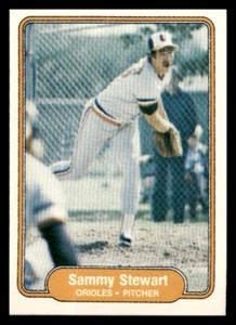 1982 Fleer #180 Sammy Stewart Baltimore Orioles Baseball card