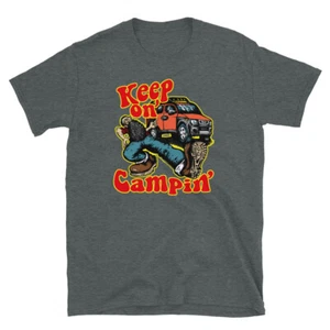 Keep on Campin' Orange Honda Element Hipster T-Shirt Van Camping E Truckin' Tent - Picture 1 of 2