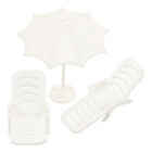 1 Set Mini Beach Stuhl und Mini Beach Dach Miniatur -Regenschirm -Propon -Puppe