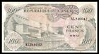 Democratic Republic Of Congo  1963  P1 100 Francs 1St Issue  Rare ! Bank Note