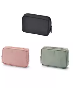 MUJI Nylon Pouch Size approx. 9 x 14 x 3.5cm (Black-Pink Beige-Light Green) - Picture 1 of 26