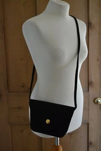 DE COLECCIÓN AÑOS 80/90 Colección LOTUS Negro Gamuza Imitación Bolso de Hombro Bolso de Mano Embrague - Imagen 1 de 11