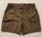 Foundry Mens Size 44 Brown Flat Front Mid Rise Cargo Shorts Hiking 8" Inseam