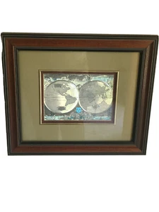 Nova Totivs Terrarvm Orbis. Double Hemisphere Antique World Map Matted 14.5x12.5 - Picture 1 of 7