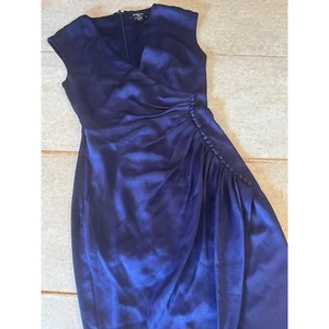 Marciano by Guess Dress US 4 Purple Satin Faux Wrap Cap Sleeve NWOT - Picture 1 of 10