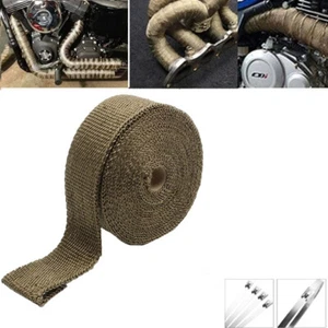 Titanium Car Exhaust Pipe Insulation Thermal Heat Wrap 2"x33' Motorcycle Header - Picture 1 of 8