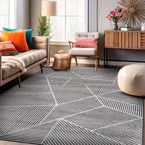 Rugshop Area Rug Contemporary Geometric Stripe Rugs for Sale Bedroom Rugs 8x10 - Picture 1 of 10