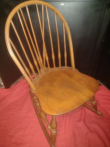 Small Antique Wooden Rocking Chair Solid Cover