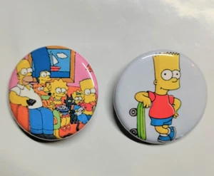 Bart Simpson 2 Clásicos Nuevos Botones Pinback Hechos en EE. UU. - Imagen 1 de 3