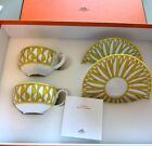 Hermes Soleil d'Hermes Tea Cup Saucer Yellow Tableware 2 set Coffee Auth New Box