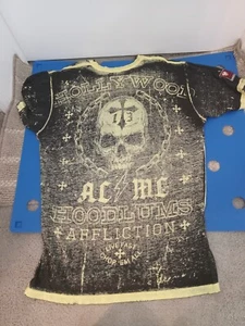 Affliction Men's Multi T-shirt Large Hollywood Hoodlum Custom Live Fast Distress - Foto 1 di 23