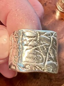Silpada Sterling Silver Hammered Band Ring Size 7 