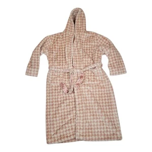 Minky Couture Morgenmantel Hahnentrittmuster rosa weiß Gr. XL weich - Bild 1 von 9