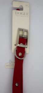 Dogue Red Glamour 'Swarovski Elements' Leather Dog Collar 45cm - Picture 1 of 1