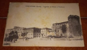 CARTOLINA CERVETERI INGRESSO AL PAESE E TORRIONE FP VG NEL 1910 - Imagen 1 de 2